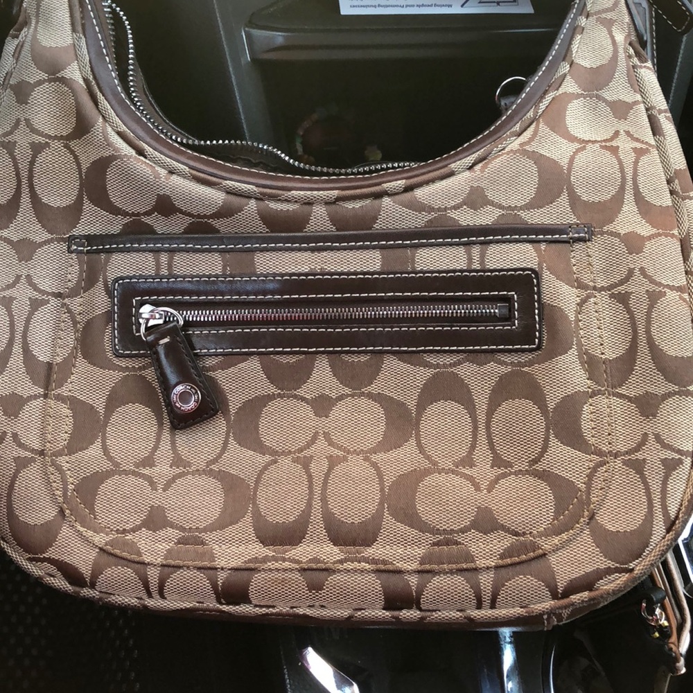 Brown Coach hobo bag
